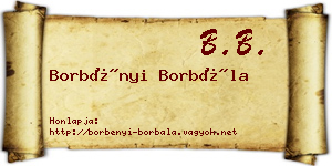 Borbényi Borbála névjegykártya